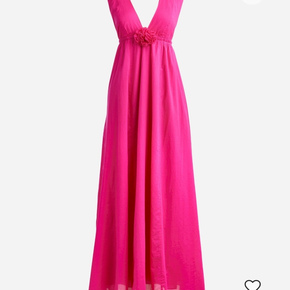 NWT J.Crew rosette plunge dress in cotton voile